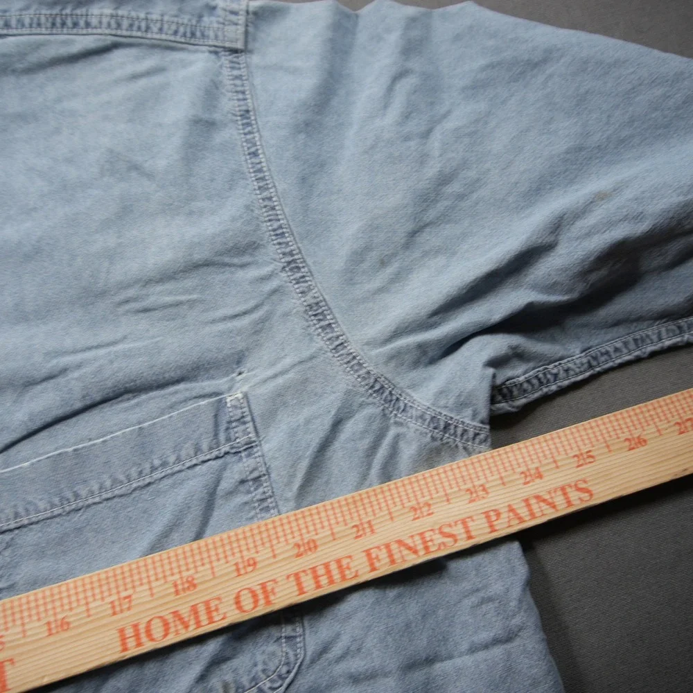 Vintage Big Mac Workwear Chambray 2 Pocket Short Sleeve Men Shirt L